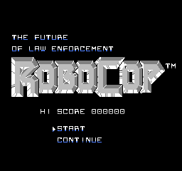 RoboCop title screen for NES